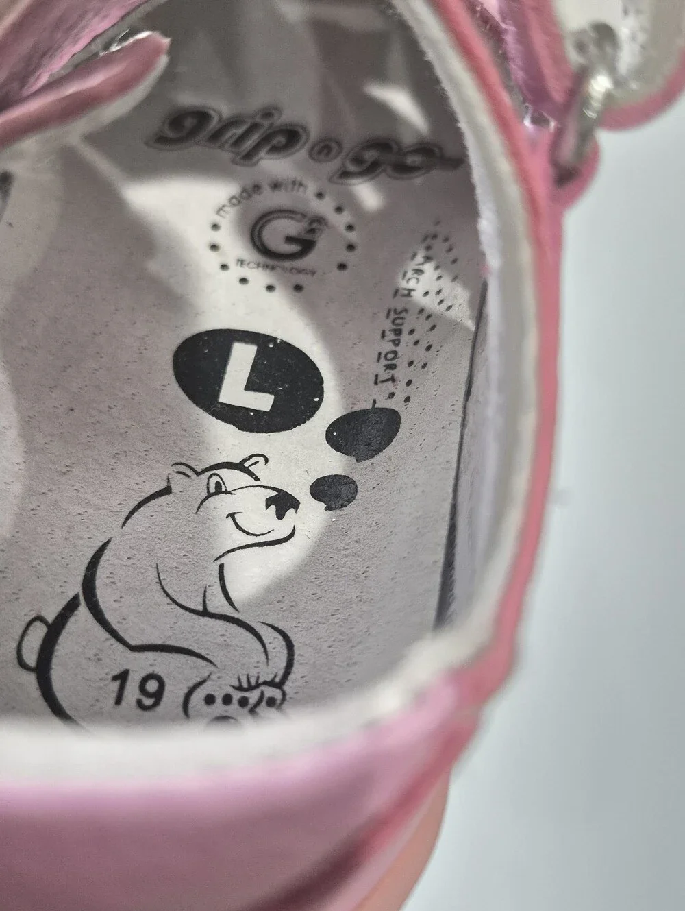 pediped Pink Toddler Mary Jane Shoes with White Flower Accents Size 4-4.5 US